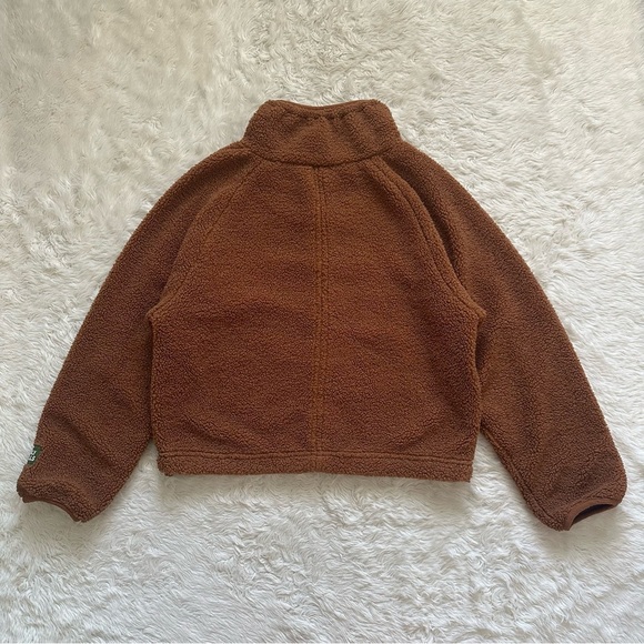 Daily Drills Jacket Cozy Quarter Zip Teddy Fleece Pullover Oak Brown Sz XS/S - Picture 5 of 12